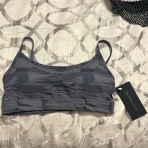 Alphalete Charcoal  Patterned Sports Bra